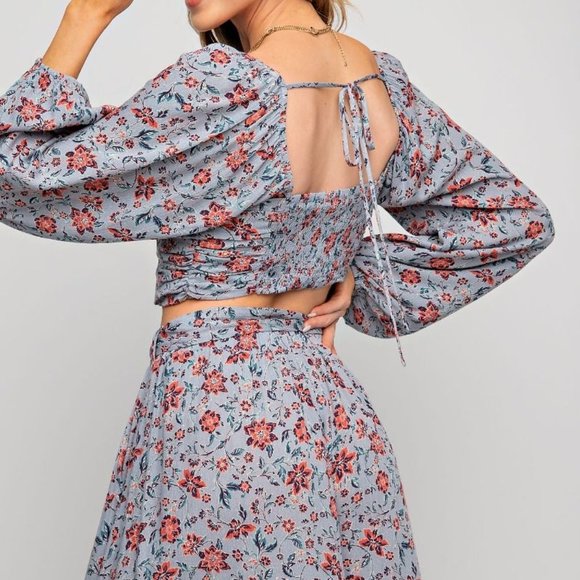 THE SHYANNA  PRINTED RAYON GAUZE CROP TOP  NWT - Picture 4 of 8